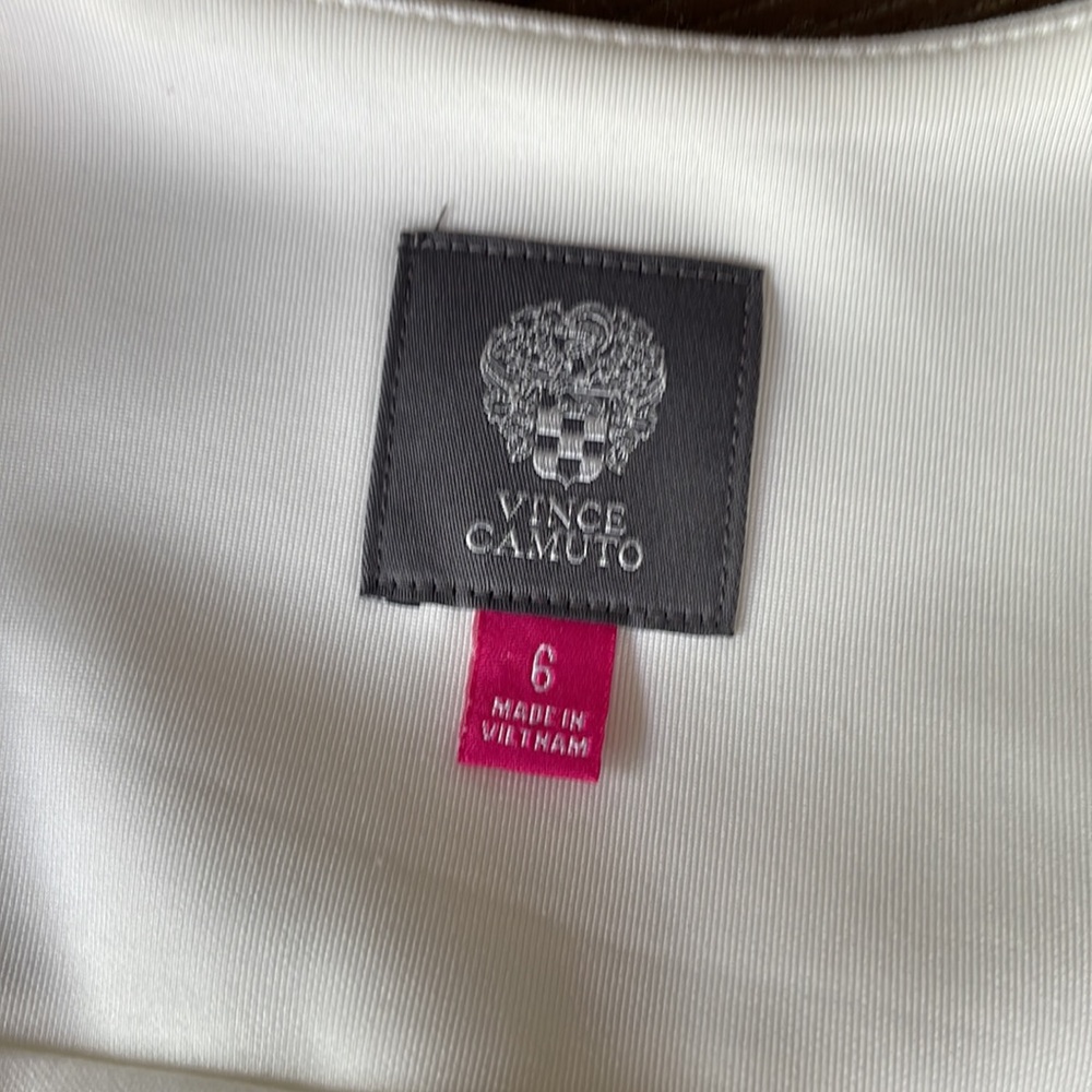 Vince Camuto white scuba fit and flare dress NWT SIZE 6 - Picture 8 of 11
